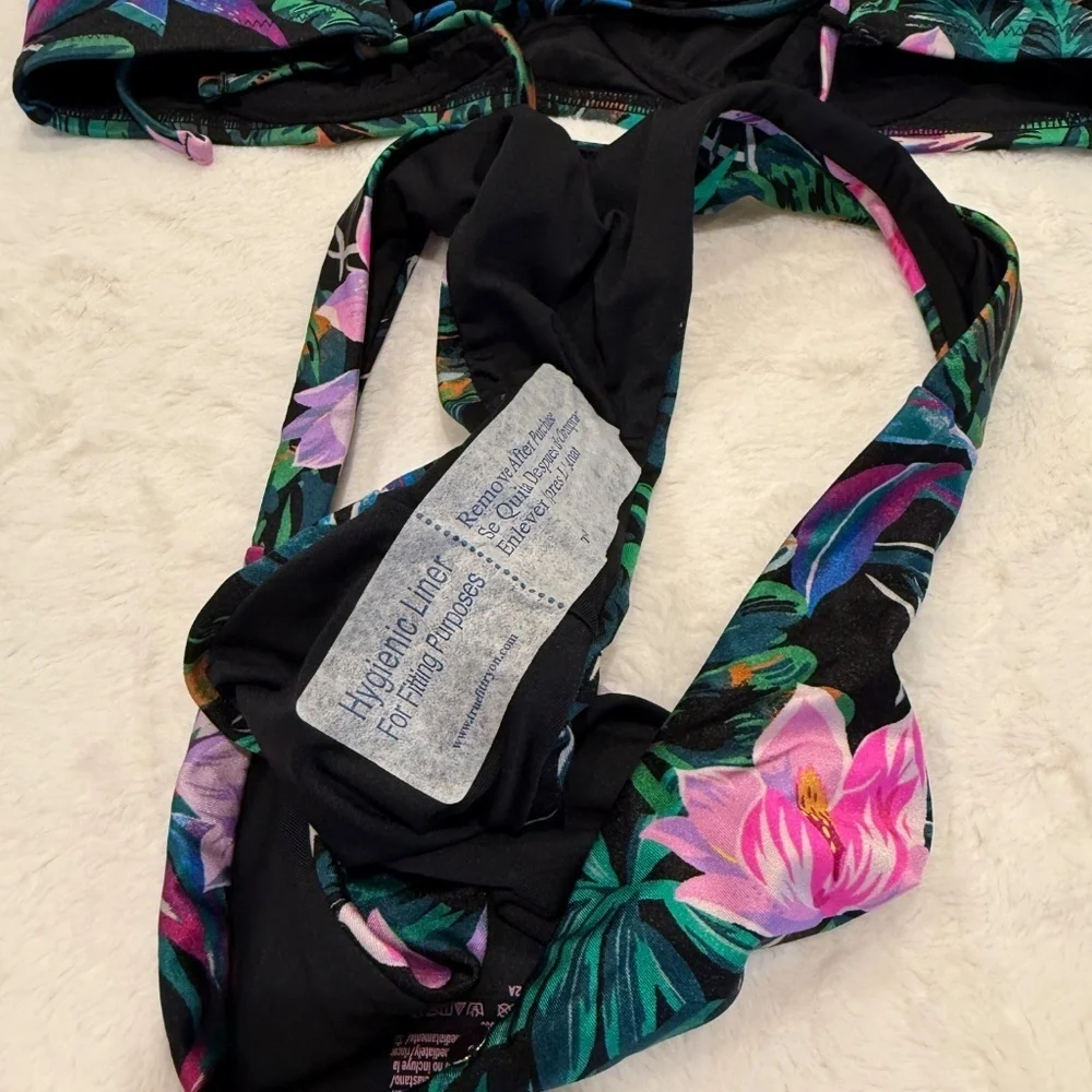 New! Victoria's Secret Black Palm Bikini Set 45586